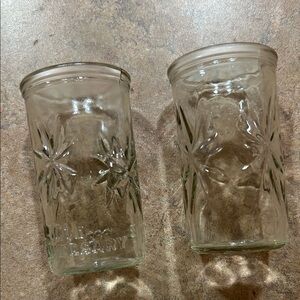 Clear Glass Tumblers with Starburst Design